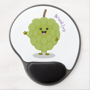 Cute custard apple cherimoya cartoon gel mouse pad