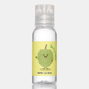 Cute custard apple cherimoya cartoon hand sanitizer