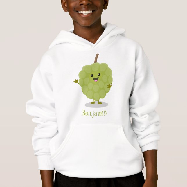 Cute custard apple cherimoya cartoon hoodie (Front)