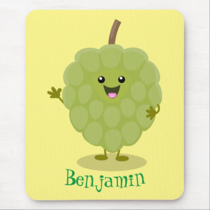 Cute custard apple cherimoya cartoon mouse pad