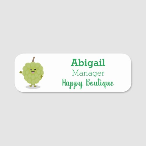 Cute custard apple cherimoya cartoon  name tag