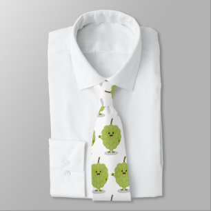 Cute custard apple cherimoya cartoon neck tie
