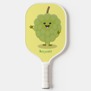 Cute custard apple cherimoya cartoon pickleball paddle