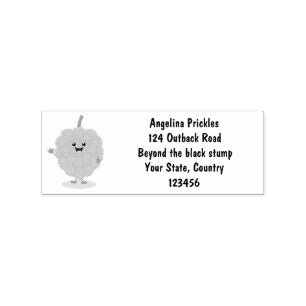 Cute custard apple cherimoya cartoon rubber stamp