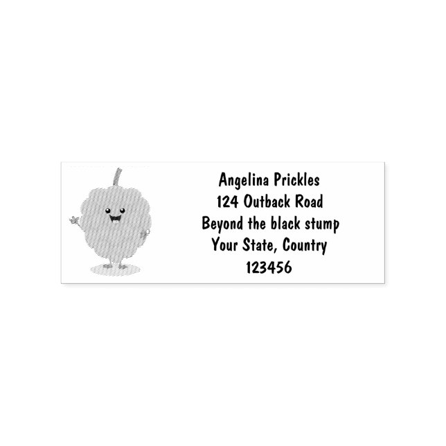 Cute custard apple cherimoya cartoon rubber stamp (Imprint)
