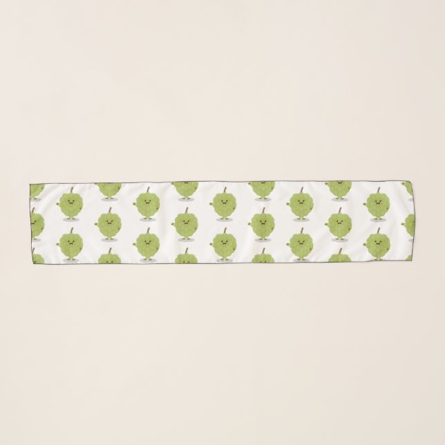 Cute custard apple cherimoya cartoon scarf (Front (Horizontal))