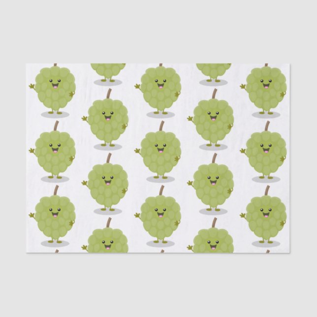 Cute custard apple cherimoya cartoon tissue paper (Front)