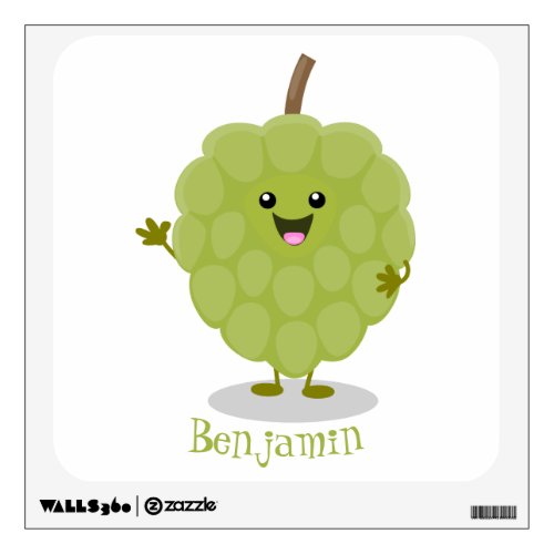 Cute custard apple cherimoya cartoon wall decal