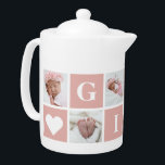 Cute Custom 6 Photo Collage Grandmother Gigi Teapot<br><div class="desc">Create a beautiful photo gift for your grandmother. Easily personalize this teapot with your images. You can simply customized our template to create a unique gift for other family members or friends.</div>