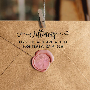 Cute Custom Address Stamp With Script Font by splendidsummer at Zazzle
