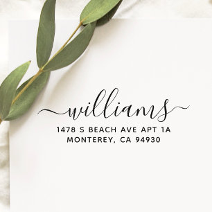 Cute Custom Address Stamp With Script Font