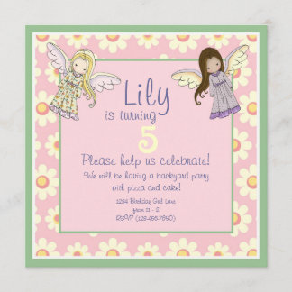 Cute Custom Angel Fairy Birthday Party Invites