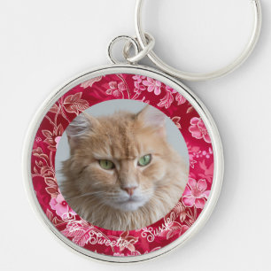 Cute Custom Animal Dog Cat Lover Photo Keychain