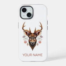 Cute Custom Animal Phone Case. Deer Head. Brown