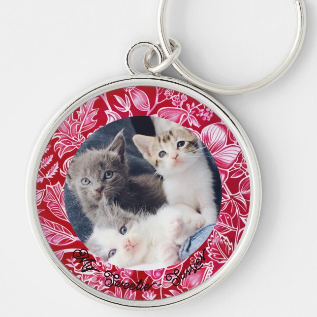 Cute Custom Animal Photo Keepsake Keychain (Front)