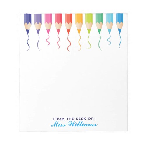 Cute Custom Art Teacher Rainbow Artistic Notepad