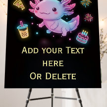 Cute Custom Axolotl Party Glowing Foam Board Art