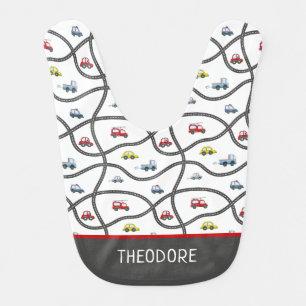 Cute Custom Baby Boy Name Car Bib