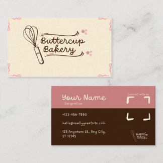 Cute Custom Bakery Business Card