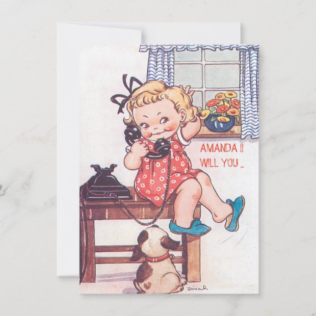 Cute custom be my bridesmaid/maid of honor invitation (Front)