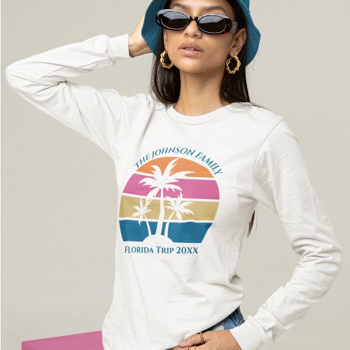  Cute Custom Beach Trip Long Sleeve Womens T_Shirt