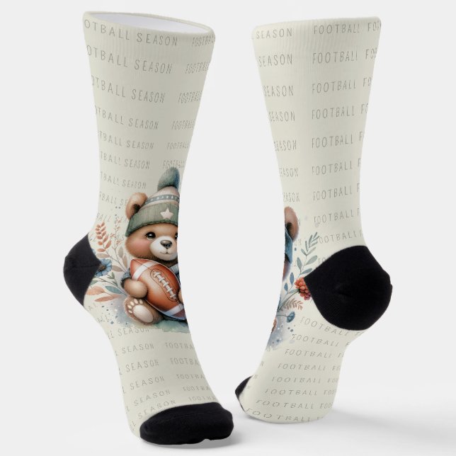 Cute Custom Bear Socks (Angled)