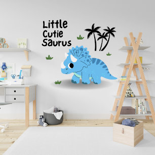 Cute Custom Blue Baby Dino Wall Decal