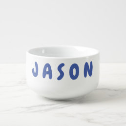 Cute Custom Blue Child Name Bowl