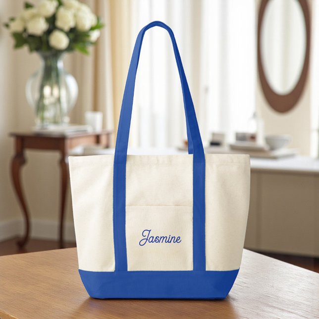 Cute Custom Bridesmaid Gift Blue  Tote Bag (Creator Uploaded)