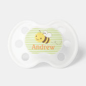 Cute Custom Bumblebee Pacifier w Baby's Name (Front)