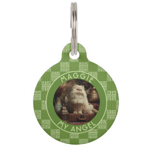 Cute Custom Cat Gift Tribal Motif Pet ID Tag