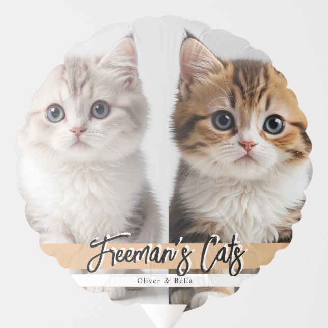 Cute Custom Cat Photo Family Balloon (Front)