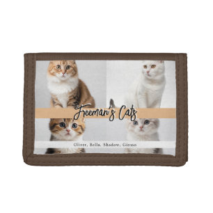 Cute Custom Cat Photo Family Tri-fold Wallet
