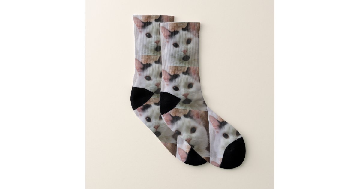 Cute Custom Cat Photo Socks Zazzle