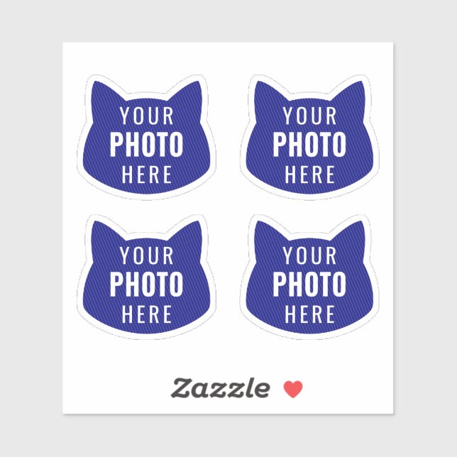 Cute Custom Cat Photo Template Sticker (Sheet)