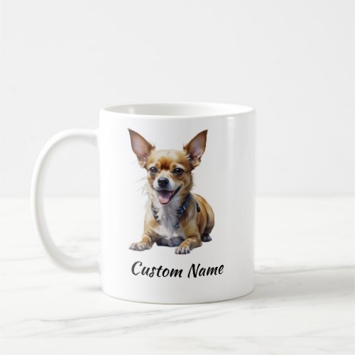 Cute Custom Chihuahua Dog Pet Dog Lover Art Coffee Mug