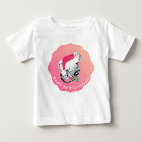 Cute Custom Christmas Baby Dormouse Baby T_Shirt