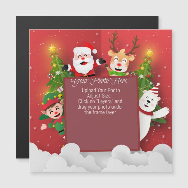 Cute Custom Christmas Magnetic Invitation (Front/Back)