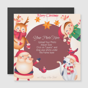 Cute Custom Christmas Magnetic Invitation