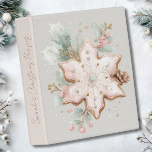 Cute Custom Christmas Snowflake Recipes Mini Binder