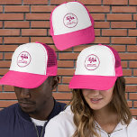 Cute Custom Cleaning Services Logo Girly Chic Pink Trucker Hat<br><div class="desc">Add some cool logo design trends in promoting your inside and outside cleaning services with this feminine pink hat that has a modern professional and stylish look. This cute template of monogram brand logo inside the circle with outline and shadow is also designed for entrepreneurs who love simple yet creative...</div>