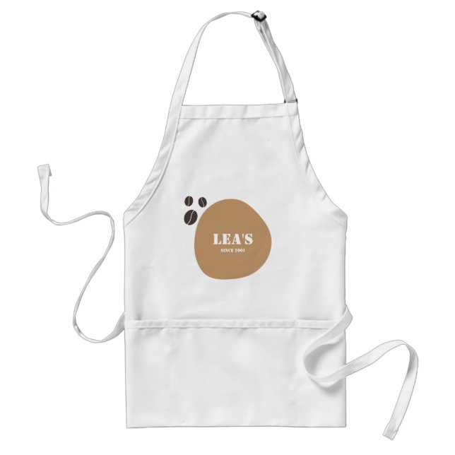 Cute Custom Coffee Beans and Spot Adult Apron (Front)