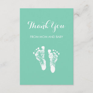 Cute Custom Color Baby Footprints Thank You Card