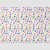 Cute Custom Color Cat & Puppy Dog Paw Prints Pet