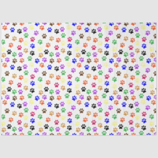 Cute Custom Color Cat & Puppy Dog Paw Prints Pet Tissue Paper