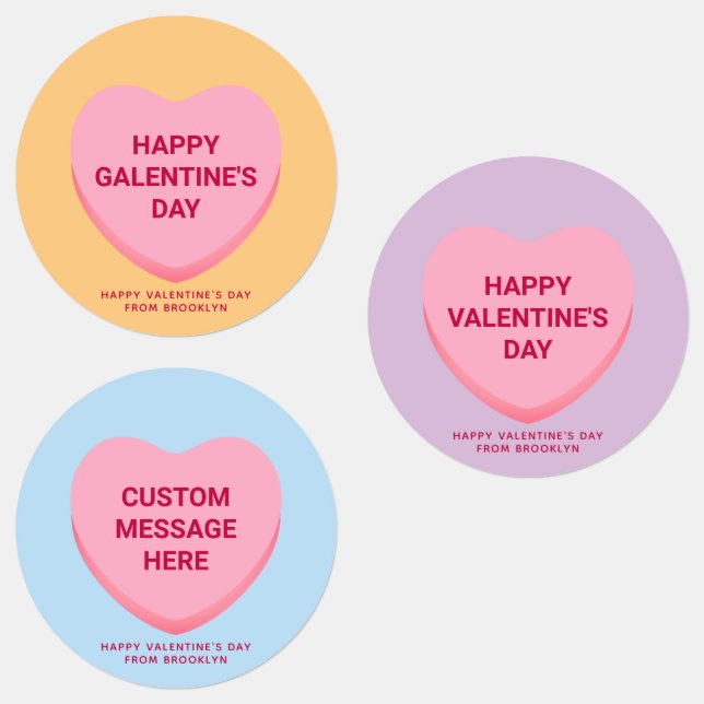 Cute custom conversation hearts Valentine's Day Labels (Group)