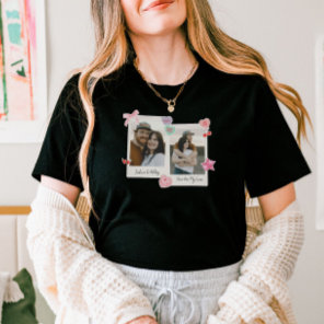 Cute Custom Couple Photos and Text Gift T-Shirt