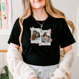 Cute Custom Couple Photos and Text Gift T-Shirt
