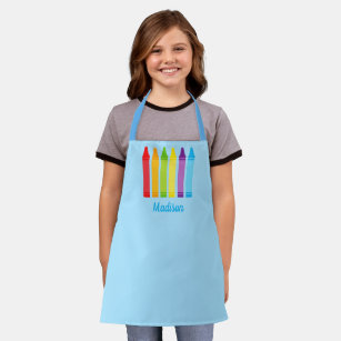 pink green Monogrammed craft apron elementary school art red Kid's Apron personalized with name blue custom children's gift prek
