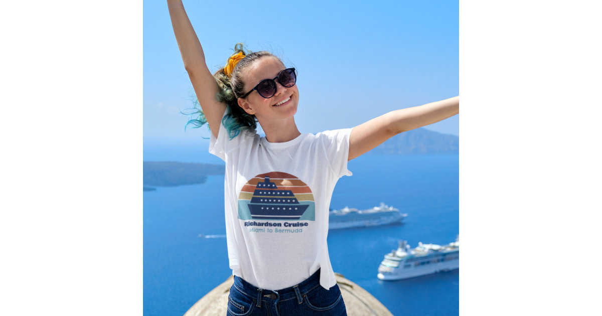 Christmas in The Caribbean Colorful Ship Trip T-Shirt, Zazzle